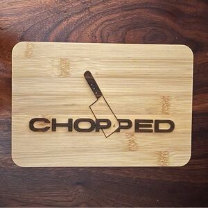 CHOPPED LASER ENGRAVED BAMBOO CUTTING SERVING BOARD 8.625” x 5.875”